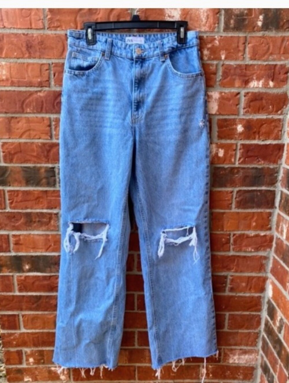 Zara Light Blue Distressed High-Rise Women’s Jeans SZ 8